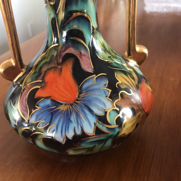 Antique H. Bequet Quaregnon Belgian set of 2 Art Nouveau Handpainted Gil… - Picture 4 of 9